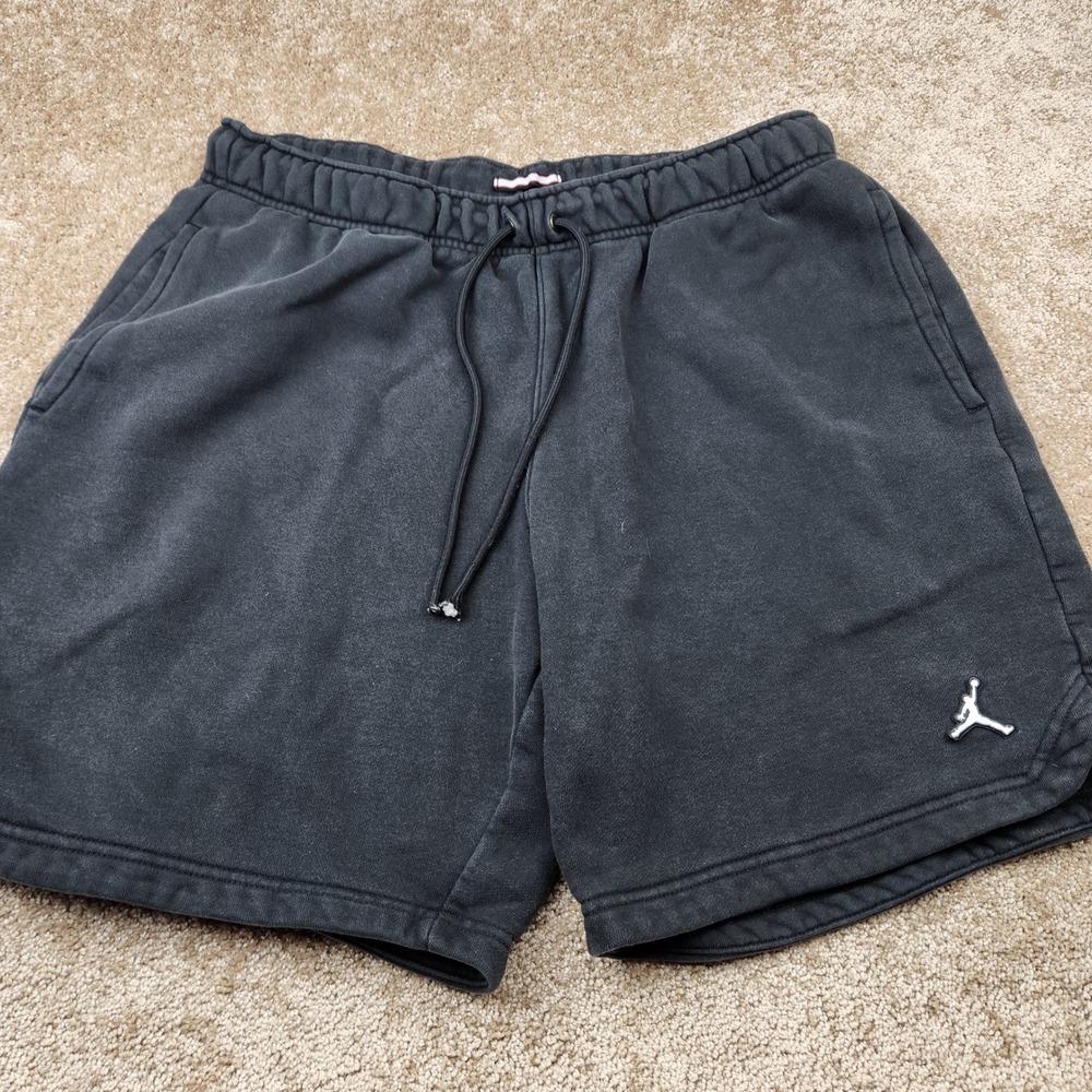 Jordan Flight Essentials Fleece Shorts Men Large Washed Black Jumpman DA9824-010